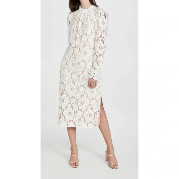 WAYF Lace Emma Midi Dress Size Medium - Picture 1 of 15
